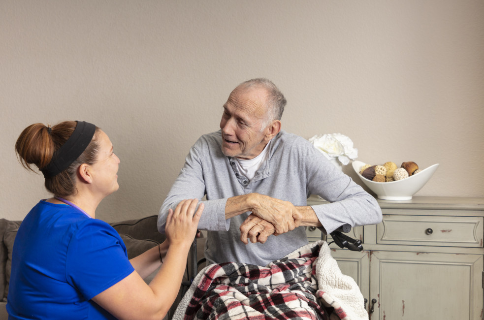 Nurse with patient.